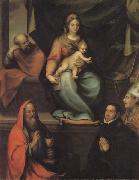 Prado, Blas del The Holy Family,with SS.Ildefonsus and john the Evangelist,and the Master Alonso de Villegas USA oil painting reproduction